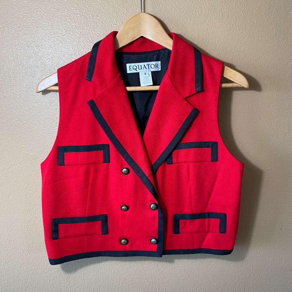 Vintage Retro Equator red vest 80s size 8